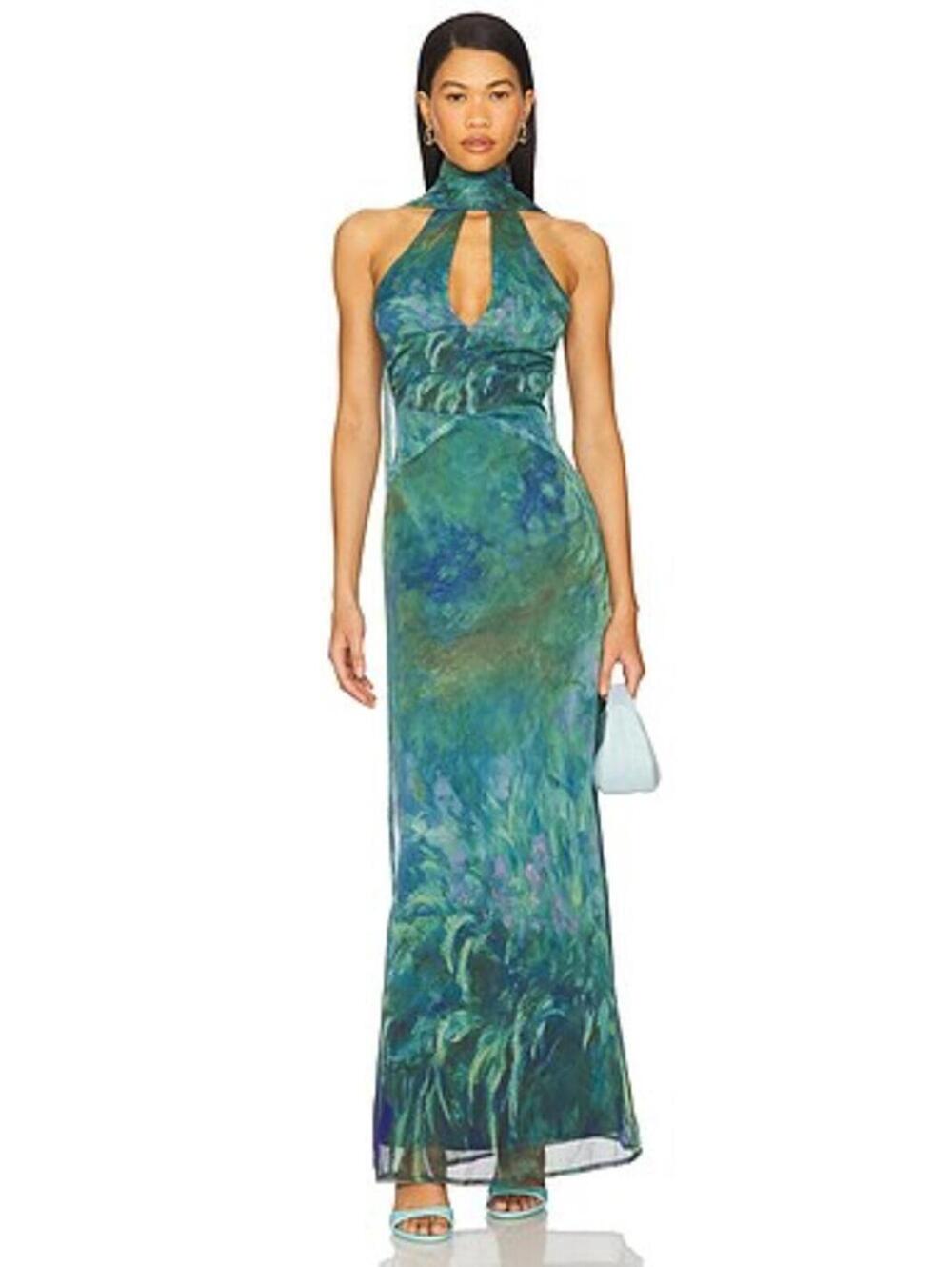 YELLOW THE LABEL Monet Dress in Irises new with flaw - Picture 2 of 9